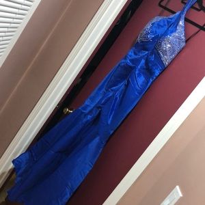 Royal Blue Halter Prom Dress